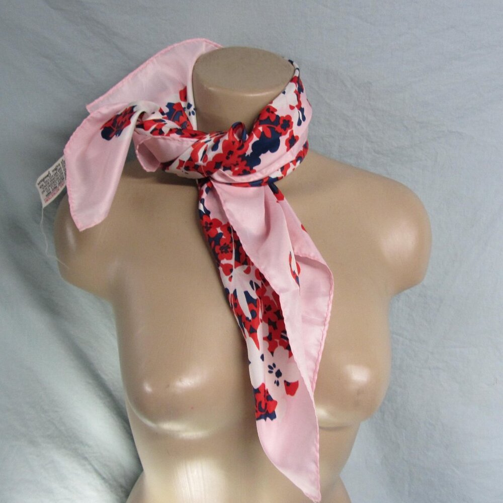 ben goodman vintage 26" red floral cape scarf (w2711)